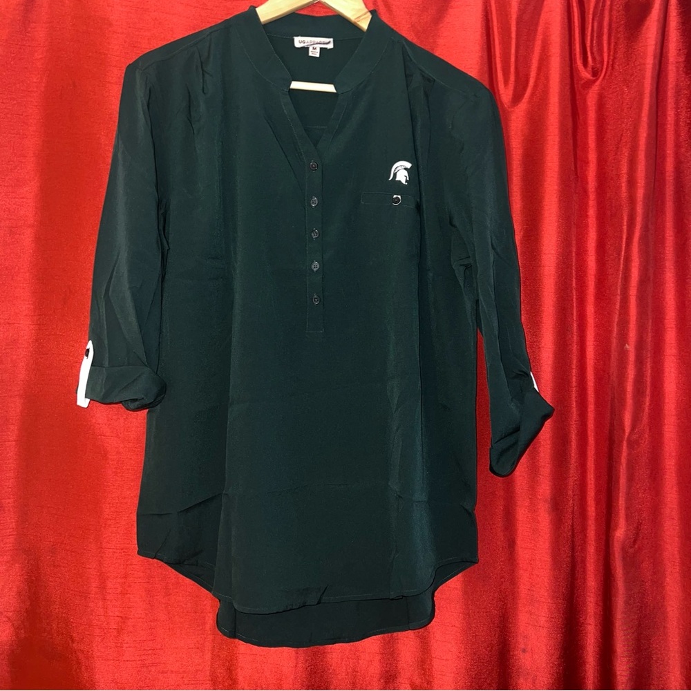 🆕 Michigan State Spartans | UG Apparel | Women's Button Down Tunic Top | Size M